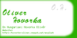 oliver hovorka business card