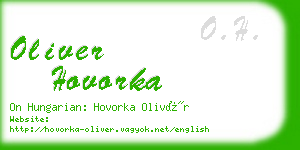 oliver hovorka business card